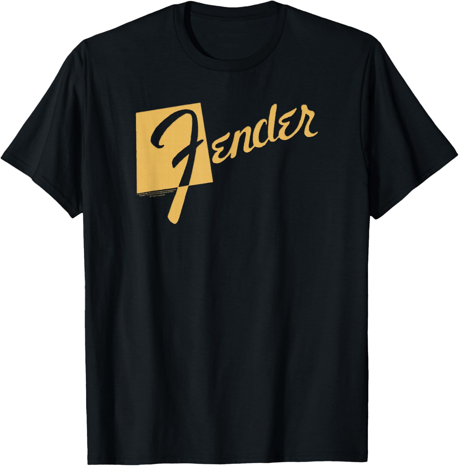 Fender Classic Retro Orange Logo Small T-Shirt - T-Shirt | Black