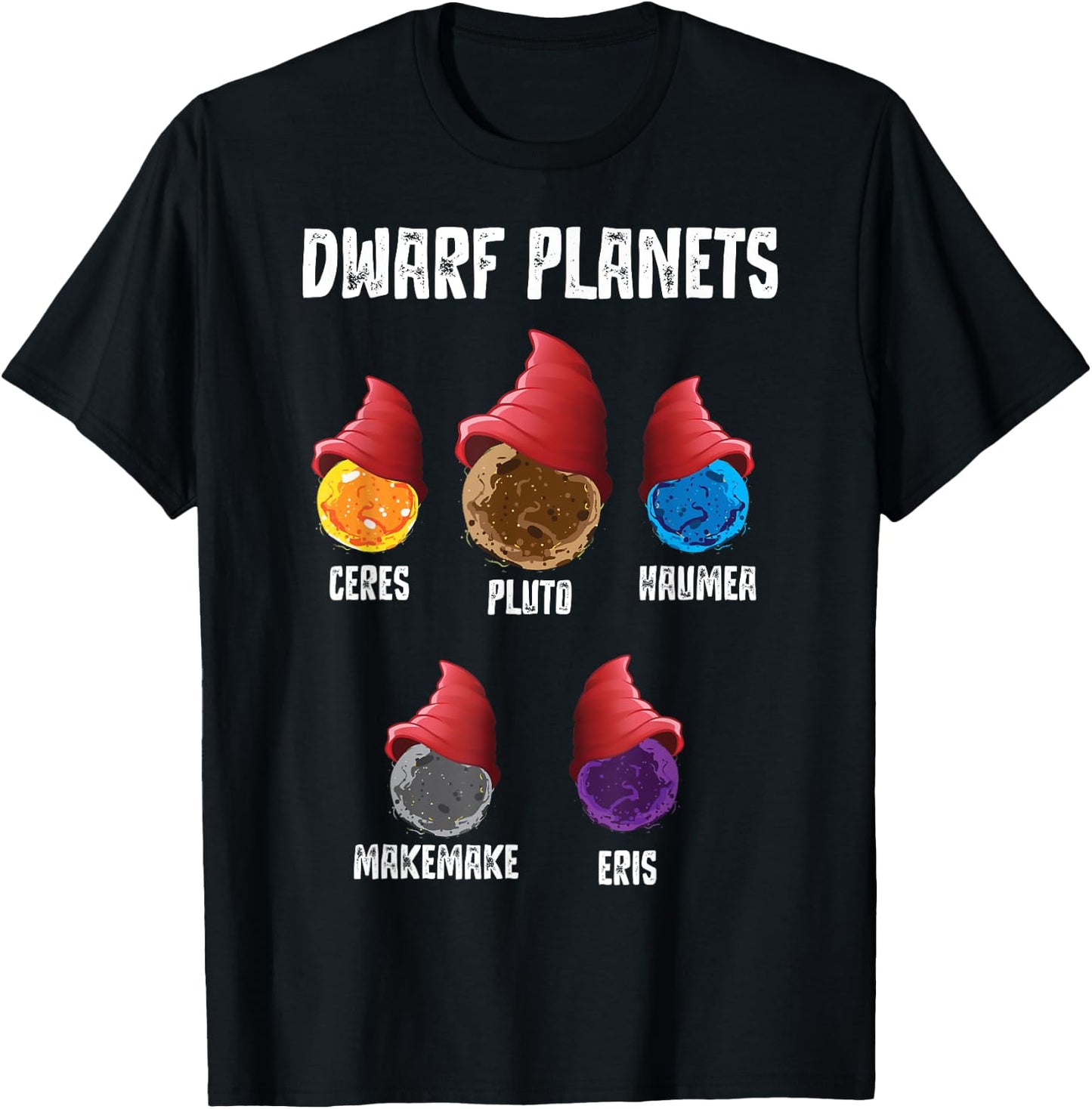 Solar System Dwarf Planets Outer Space Astronaut T-Shirt - T-Shirt | Black