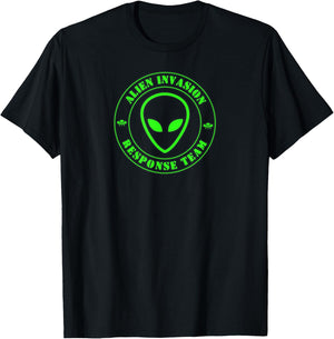Alien Invasion Response Team - UFO Shirt T-Shirt - T-Shirt | Black