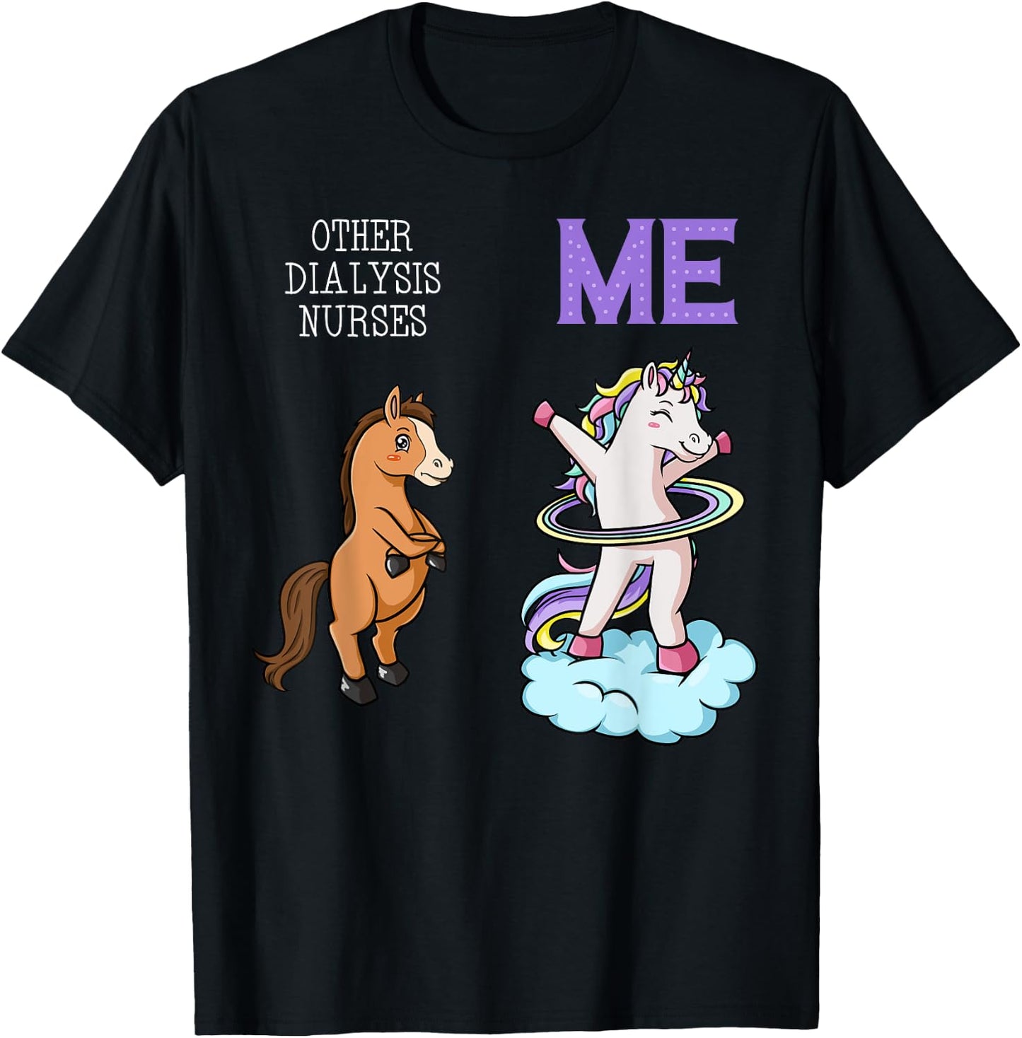 Dialysis Nurse Unicorn Renal Nursing RN Nephrology T-Shirt - T-Shirt | Black