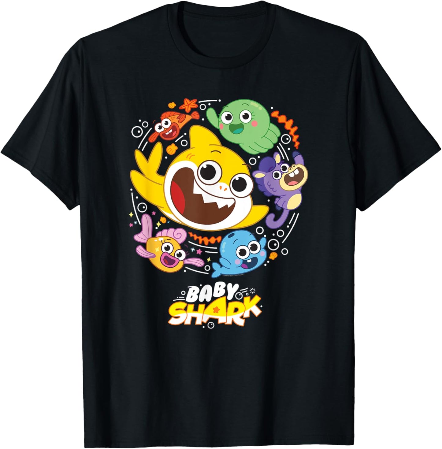 Baby Shark And Friends T-Shirt - T-Shirt | Black