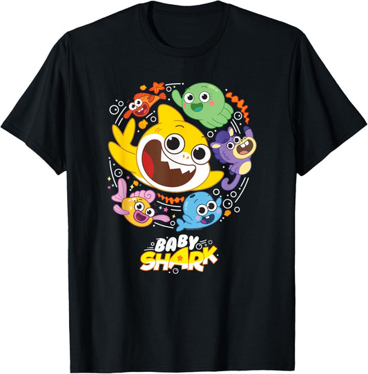 Baby Shark And Friends T-Shirt - T-Shirt | Black