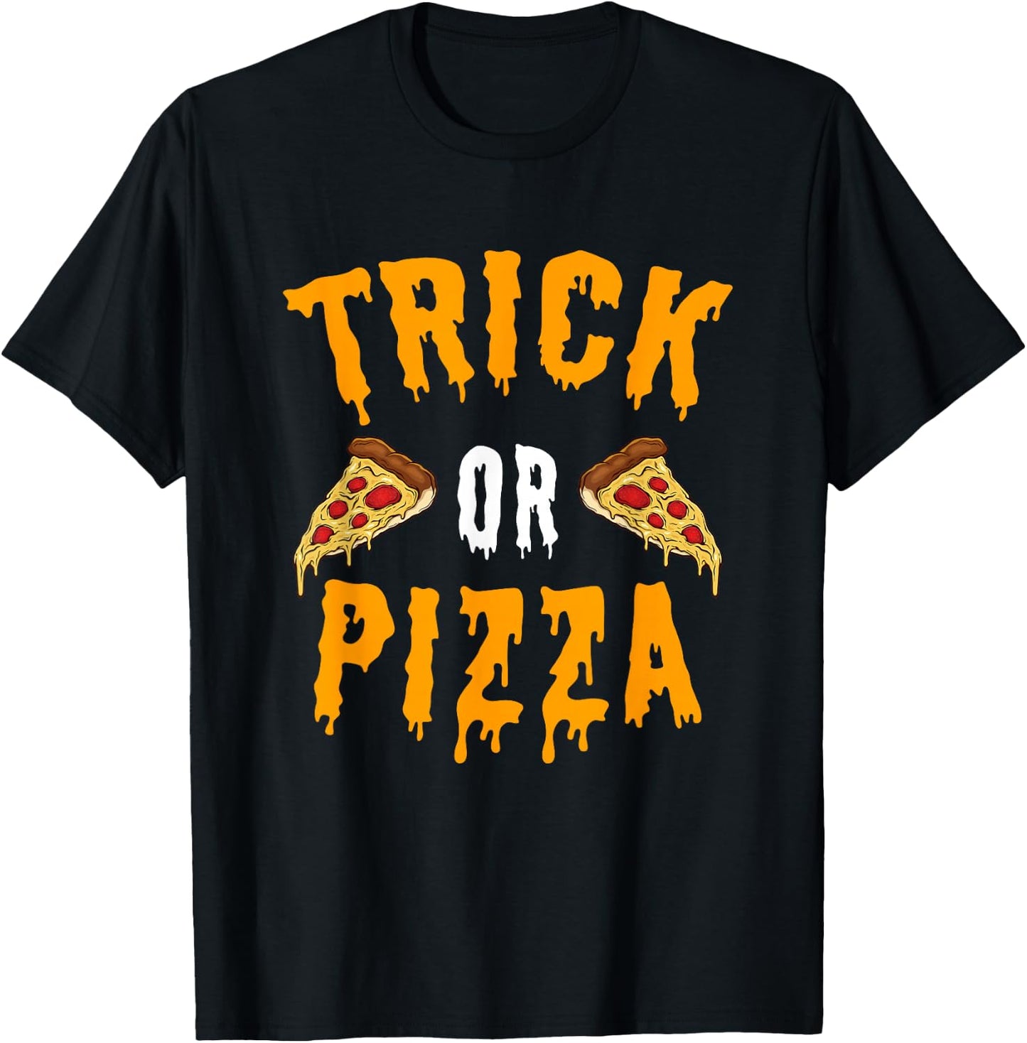 Trick Or Pizza Funny Lazy Halloween Costume for Pizza Lovers T-Shirt - T-Shirt | Black