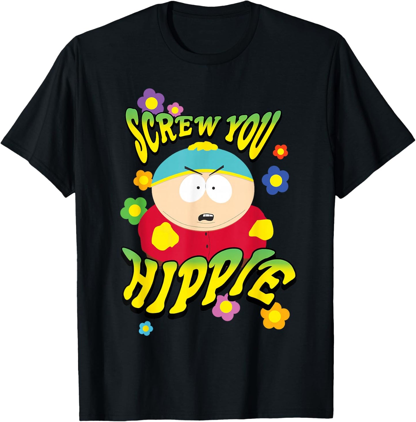 South Park Screw You Hippie Eric Cartman T-Shirt - T-Shirt | Black