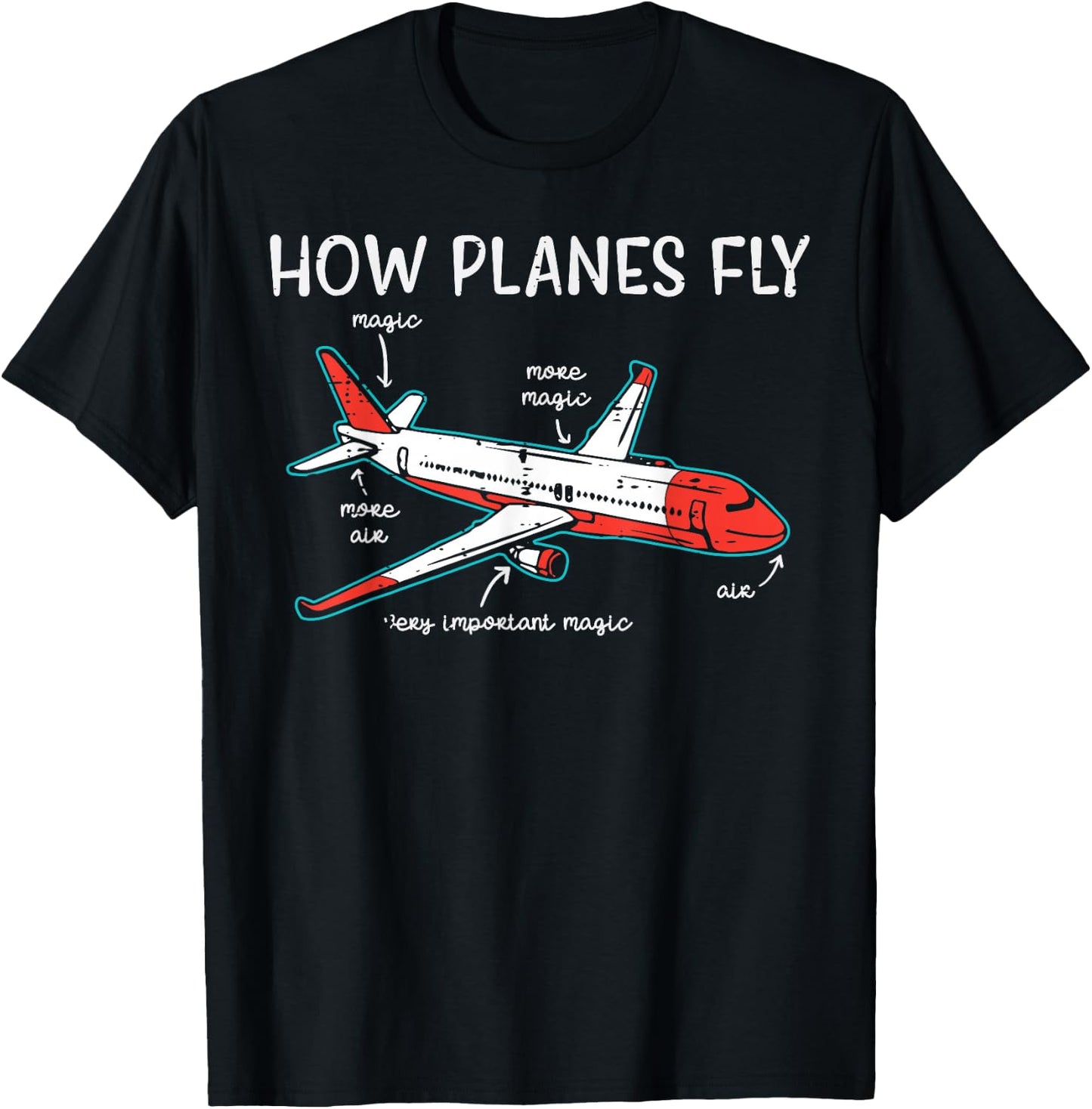 Aircraft Mechanic How Planes Fly Funny Aviation Men Women T-Shirt - T-Shirt | Black