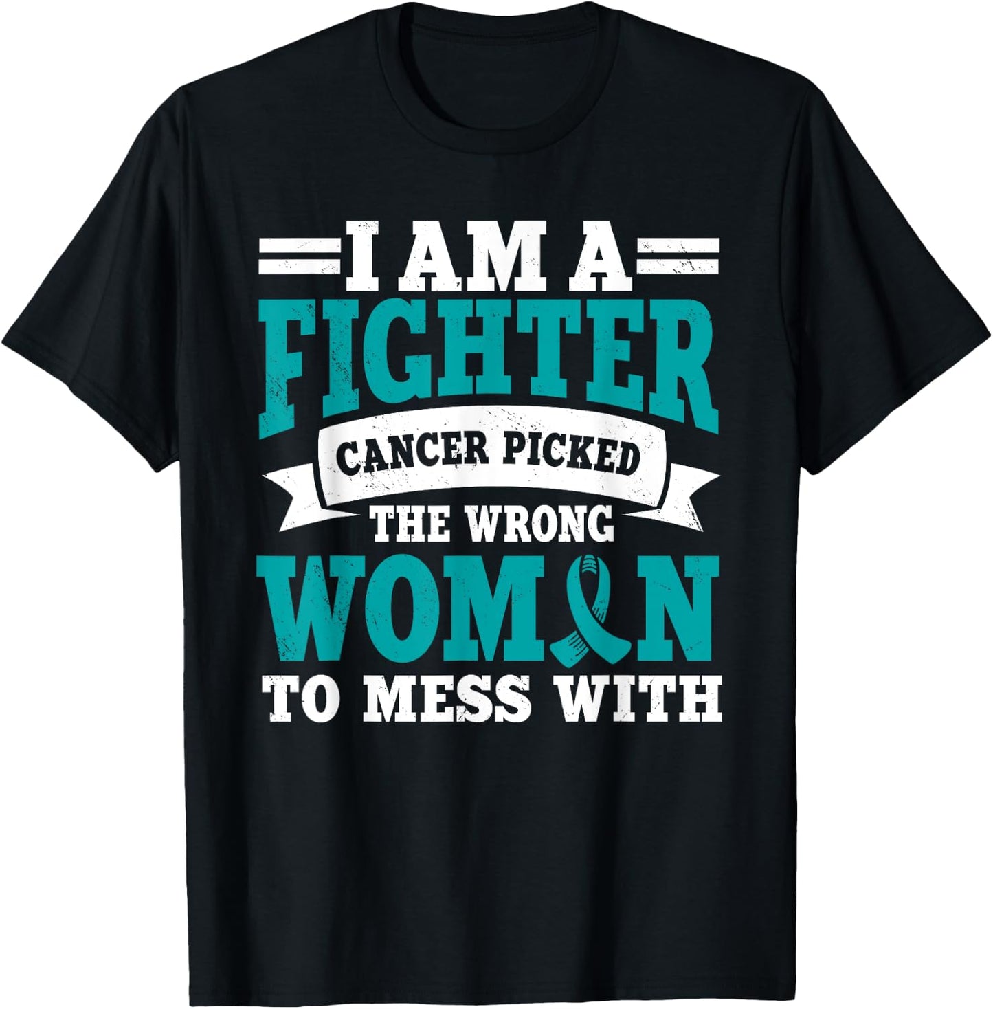 Ovarian Cancer Awareness Women Fighter Mother's Day T-Shirt - T-Shirt | Black
