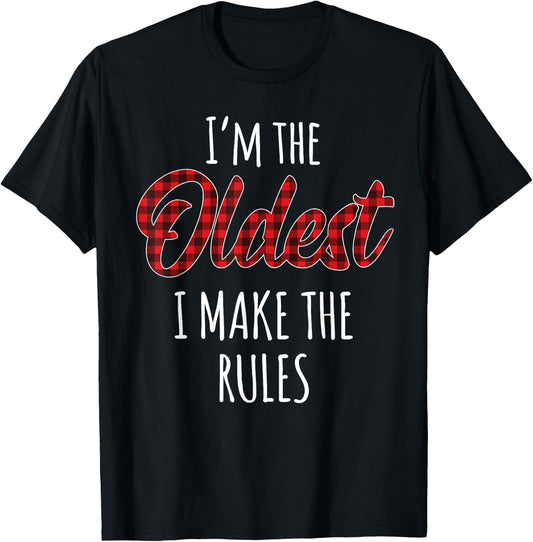 Youngest Child Rules Dont Apply to Me Christmas Sibling T-Shirt - T-Shirt | Black