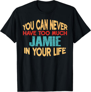 Funny Jamie Personalised First Name Joke Item T-Shirt - T-Shirt | Black