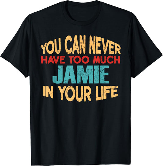 Funny Jamie Personalised First Name Joke Item T-Shirt - T-Shirt | Black