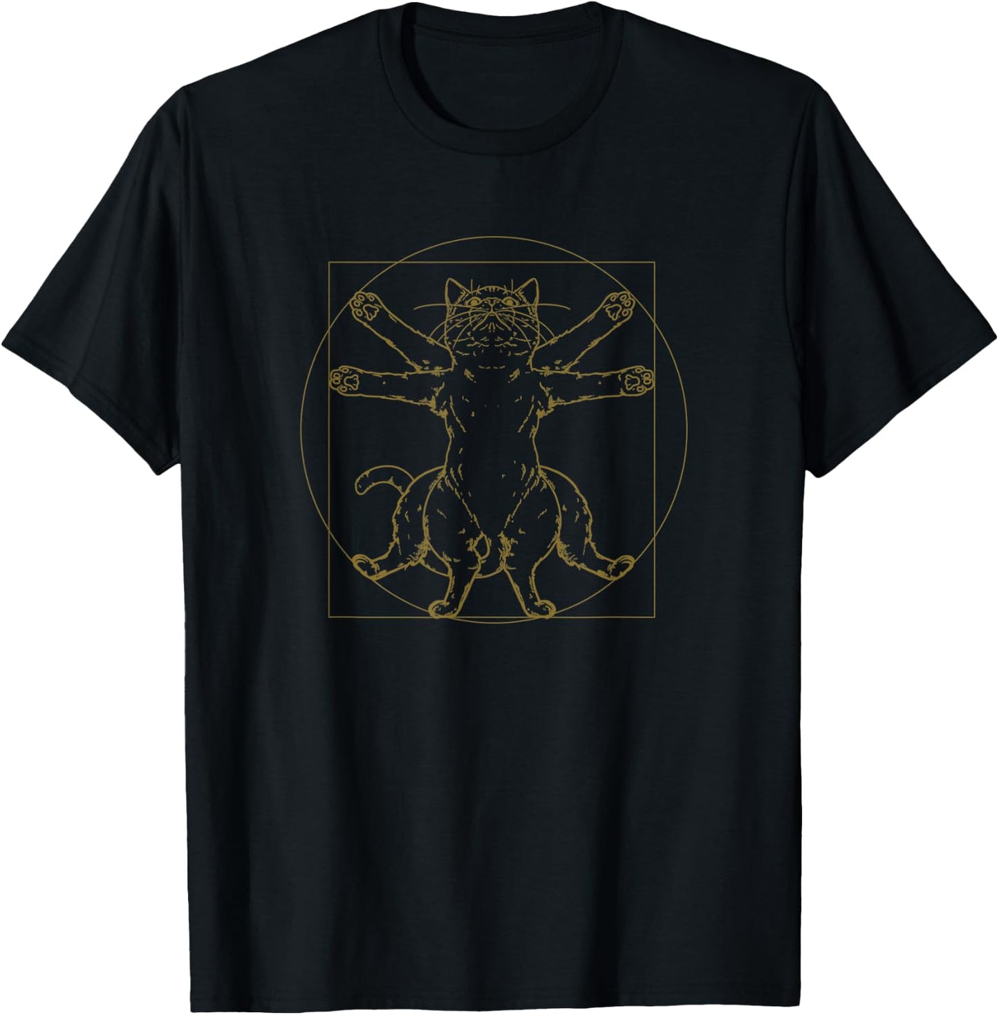 Vitruvian Cat Proportions Kitten Da Vinci cats Paws Kitty Women Kids T-Shirt - T-Shirt | Black