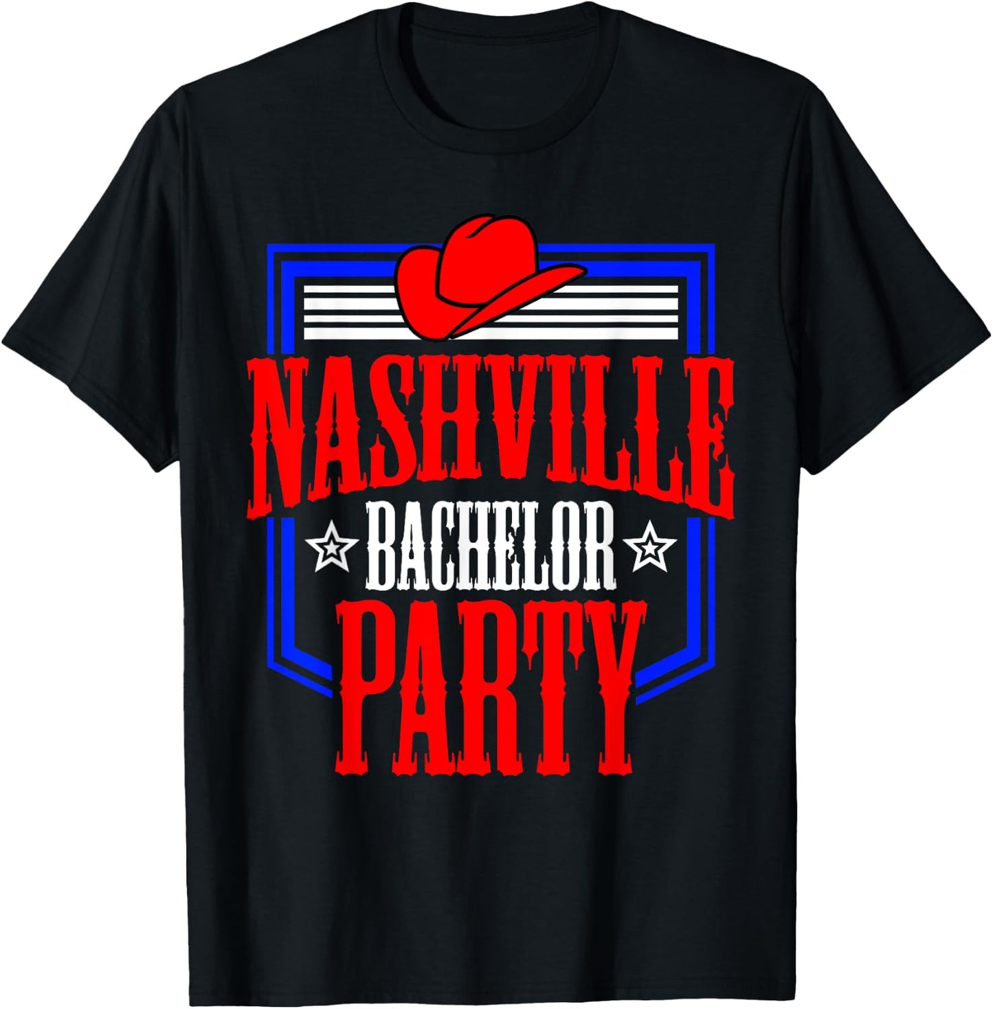 Nashville Bachelor Stag Party Groom Wedding Gift Best Man T-Shirt - T-Shirt | Black