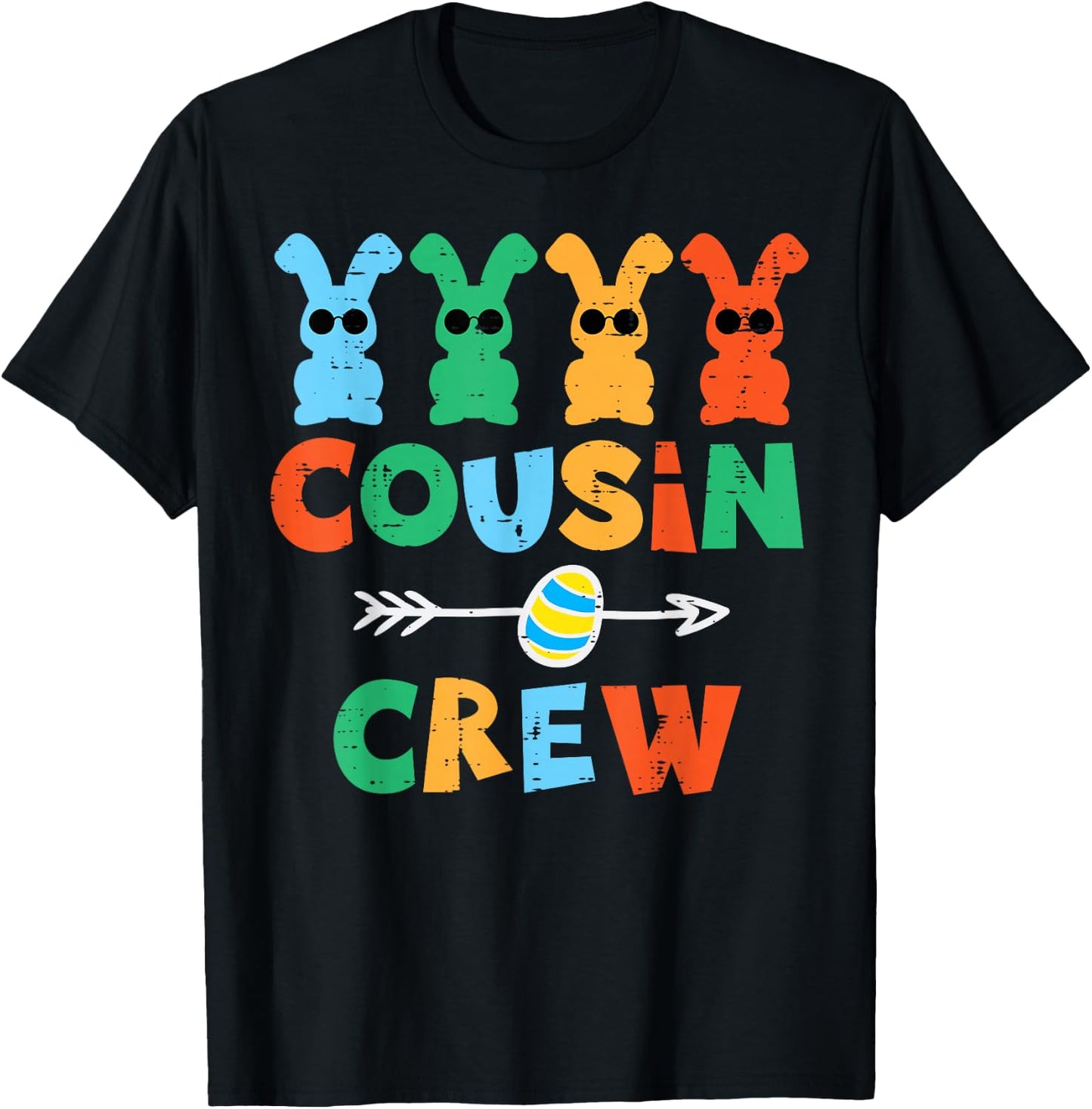 Cousin Crew Easter Bunnies Cute Rabbit Boys Kids Toddler T-Shirt - T-Shirt | Black