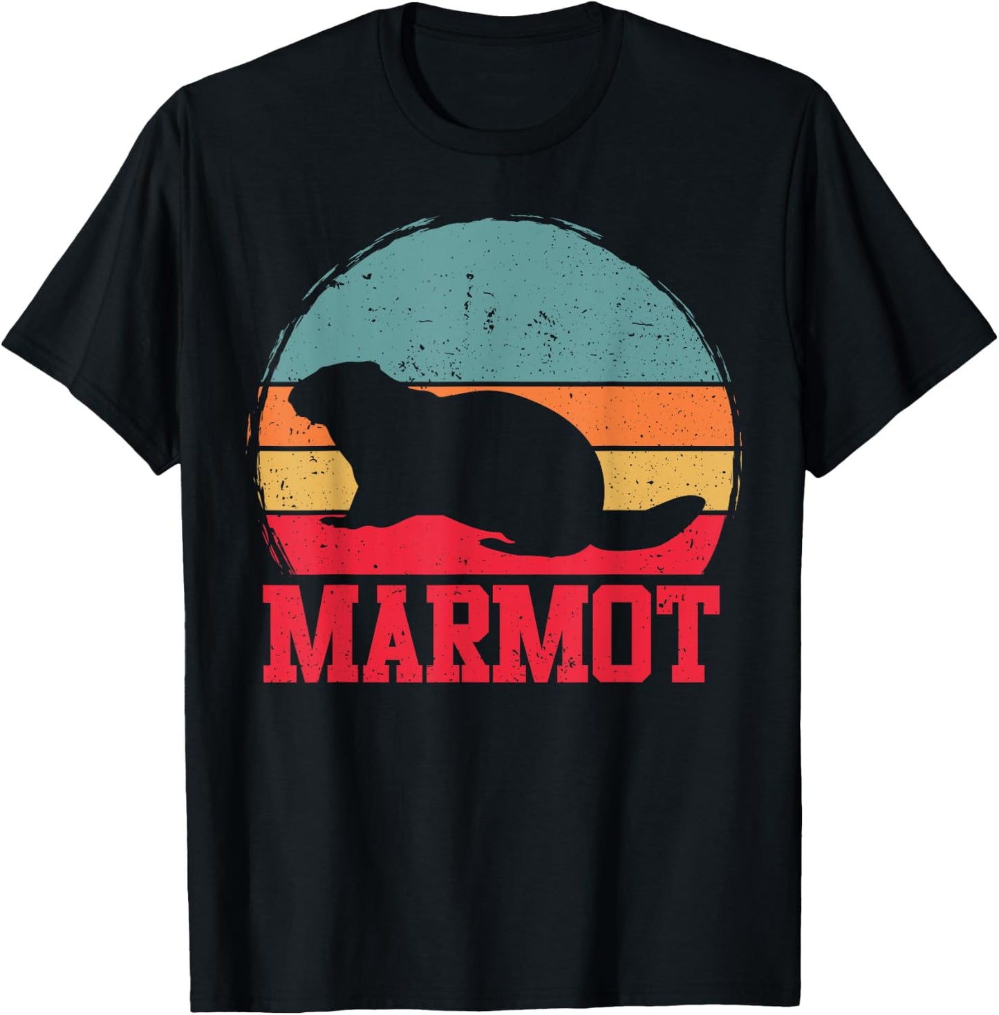 Retro Vintage Marmot lover Sunset Women Kids boys T-Shirt - T-Shirt | Black