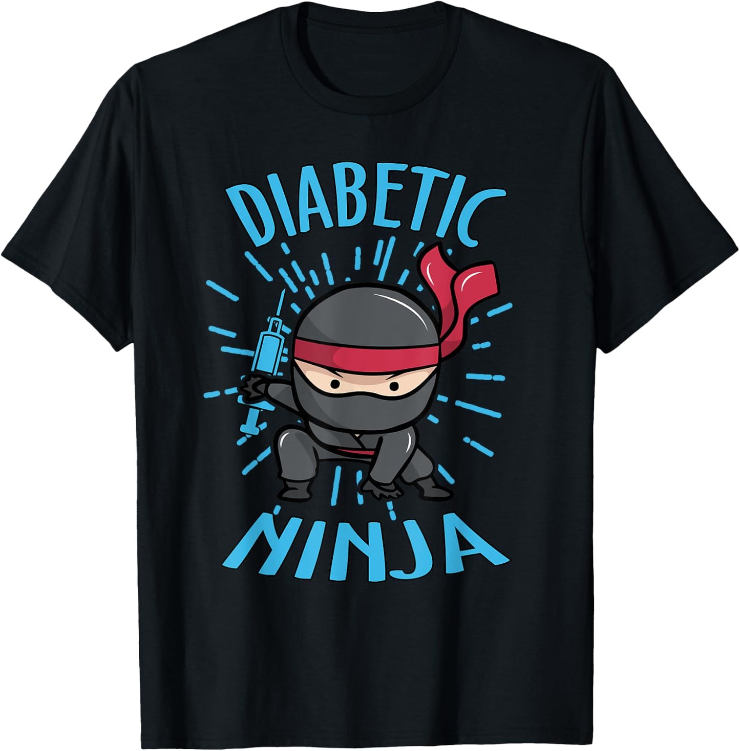 Diabetic Ninja Type 1 TD1 Diabetes Awareness Month Warrior T-Shirt - T-Shirt | Black