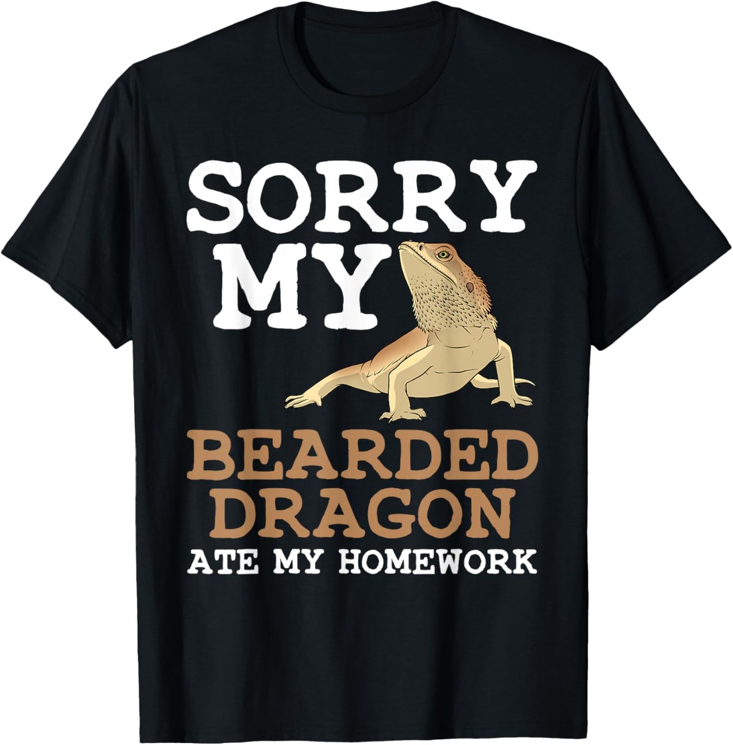 Funny Bearded Dragon Gift Kids Boys Girls Lizard Lovers T-Shirt - T-Shirt | Black