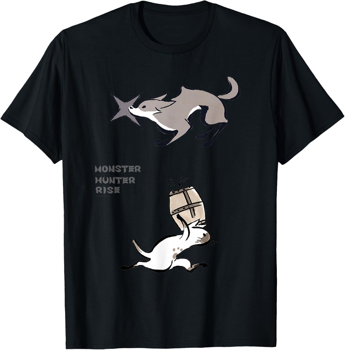 MONSTER HUNTER RISE Palico&Palamute T-Shirt - T-Shirt | Black