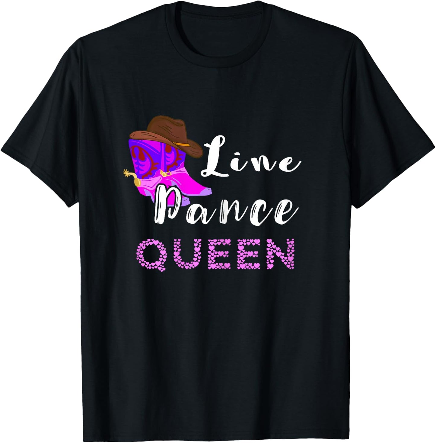 Line Dance Queen Line Dancing Western Country Dance T-Shirt - T-Shirt | Black