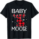 Baby Moose Red Plaid Matching Christmas Pajamas Family Xmas T-Shirt - T-Shirt | Black