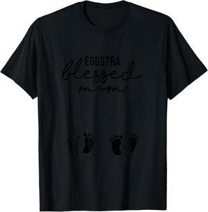 Pregnant with Twins Easter Pregnancy Announcement Mom to Be T-Shirt - T-Shirt | Black