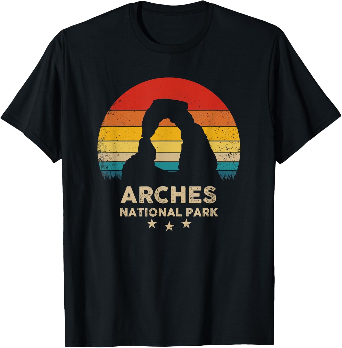 Arches - National Park Retro Souvenir T-Shirt - T-Shirt | Black