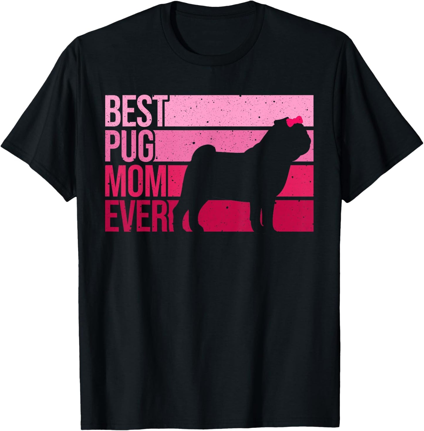 Cute Pug Art For Mom Women Breed Pet Dog Puppy Pug Lovers T-Shirt - T-Shirt | Black