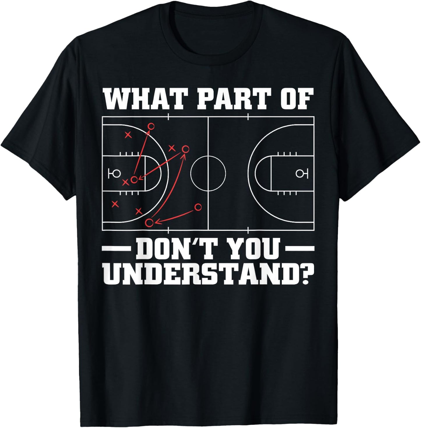 Funny Basketball Coach Women Tactic Diagram Board T-Shirt - T-Shirt | Black