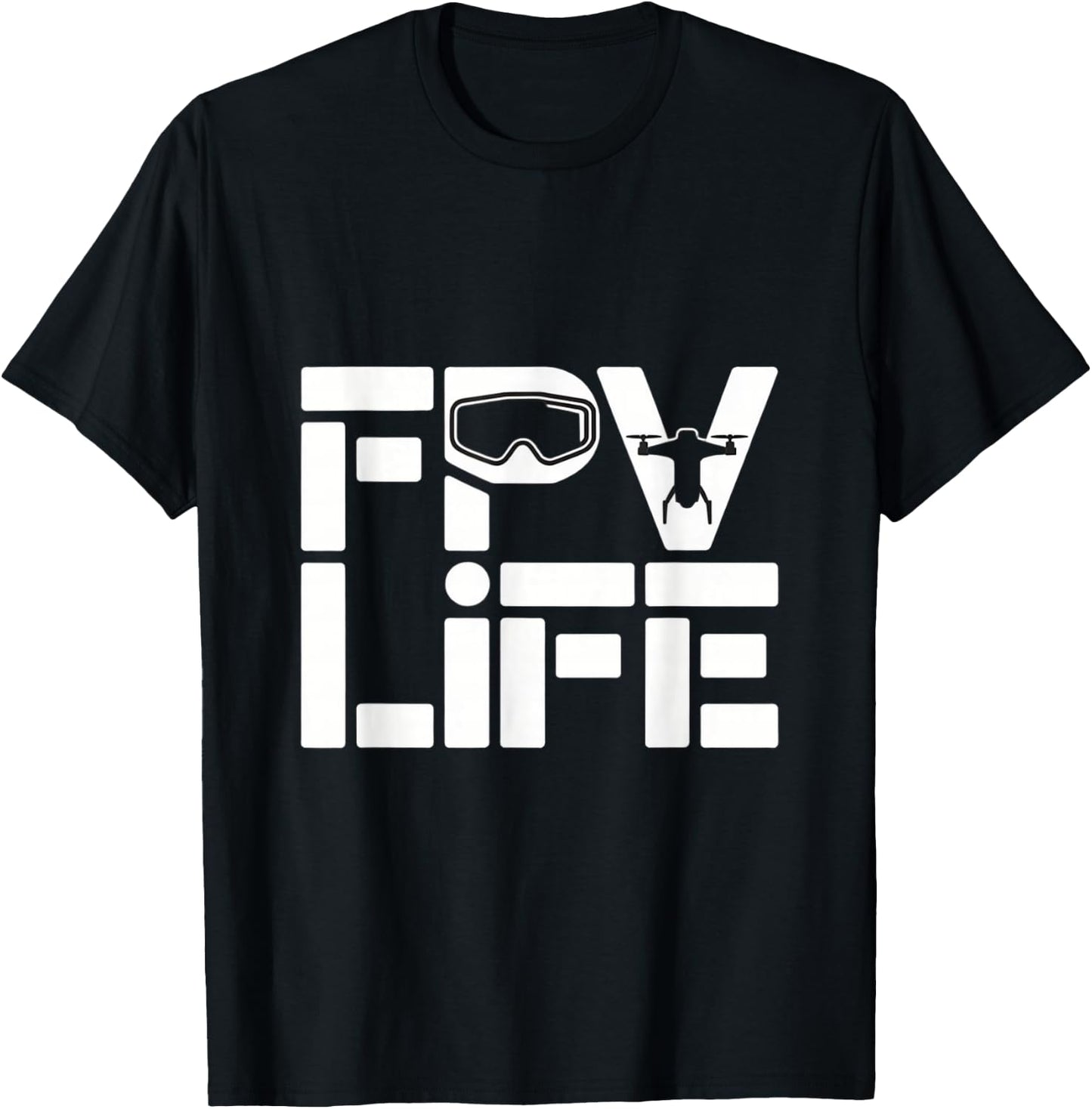 FPV Life Drone Racing Pilot Freestyle Quad Art T-Shirt - T-Shirt | Black