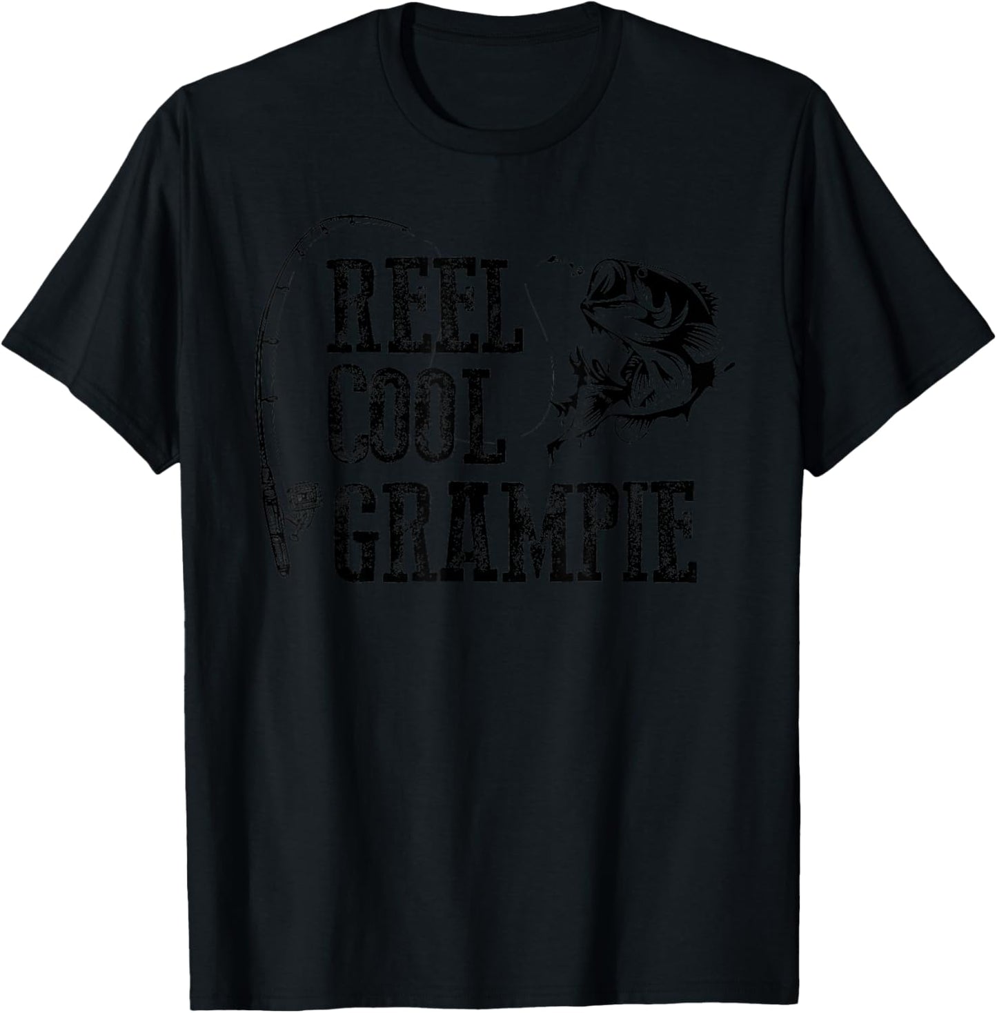 Grampie Fishing: Reel Cool Grampie Funny Gift T-Shirt - T-Shirt | Black
