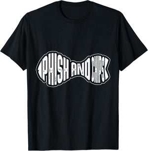 Funny Hacking Gifts for Hacker Phish and Chips, Hacker Black Small T-Shirt - T-Shirt | Black