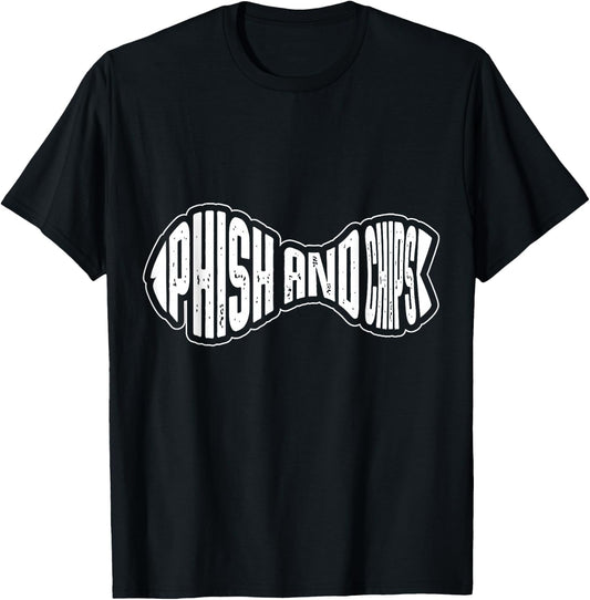 Funny Hacking Gifts for Hacker Phish and Chips, Hacker Black Small T-Shirt - T-Shirt | Black