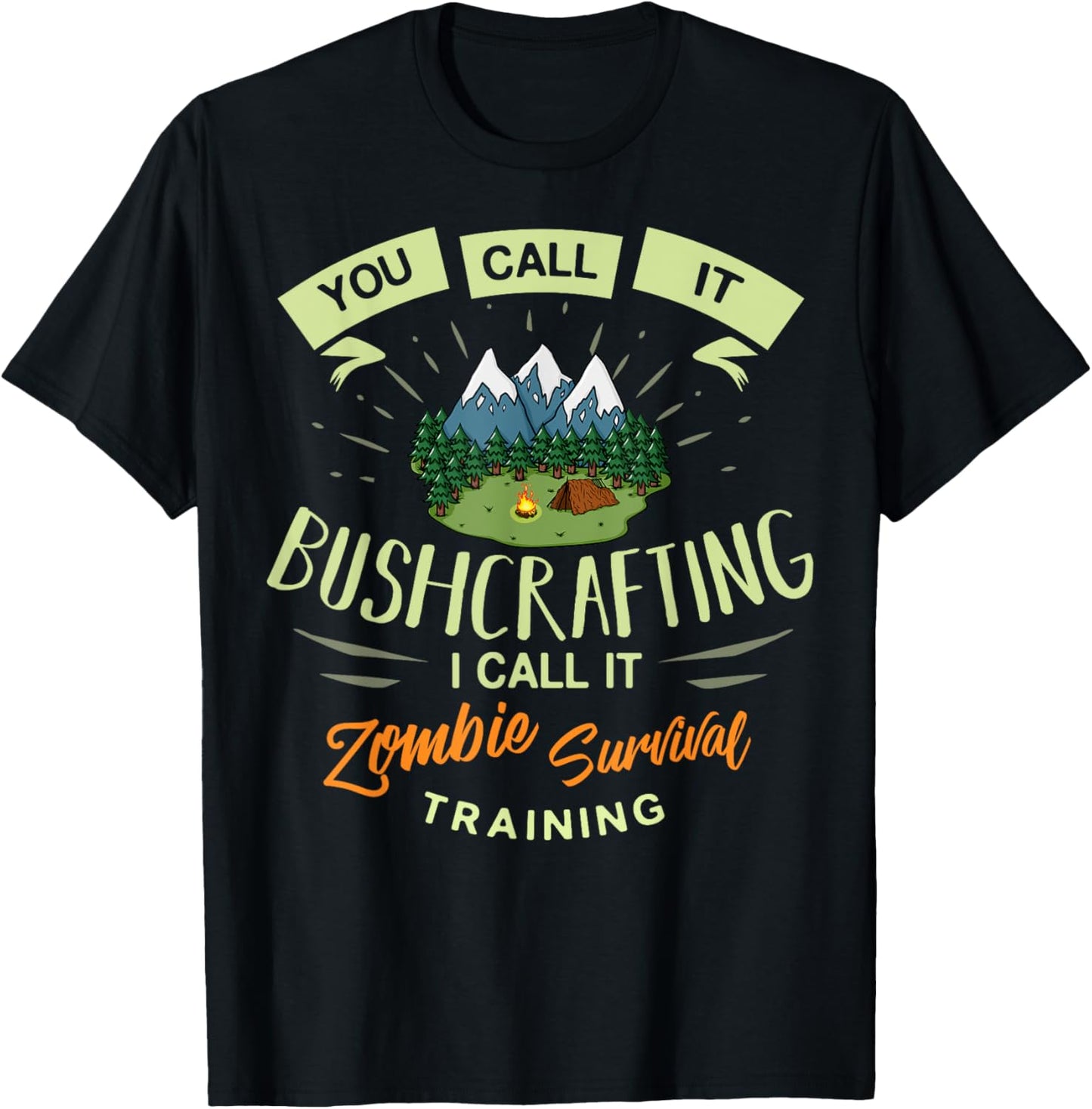 Bushcraft Survival Gift Knife Outdoor Training T-Shirt - T-Shirt | Black