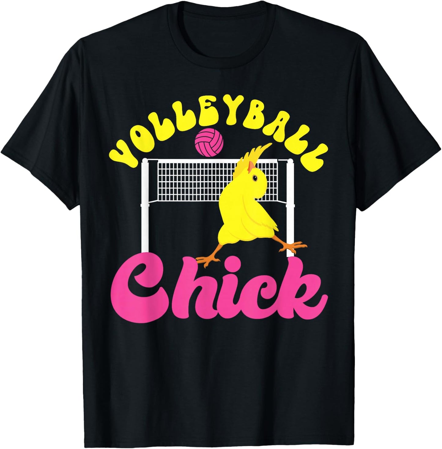 Volleyball Player Team Chicken Volleyball Chick T-Shirt - T-Shirt | Black
