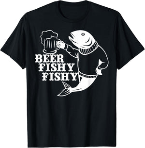 Beer Fishy Fishy Shirt Fishing Lovers Fisherman Gift T-Shirt - T-Shirt | Black