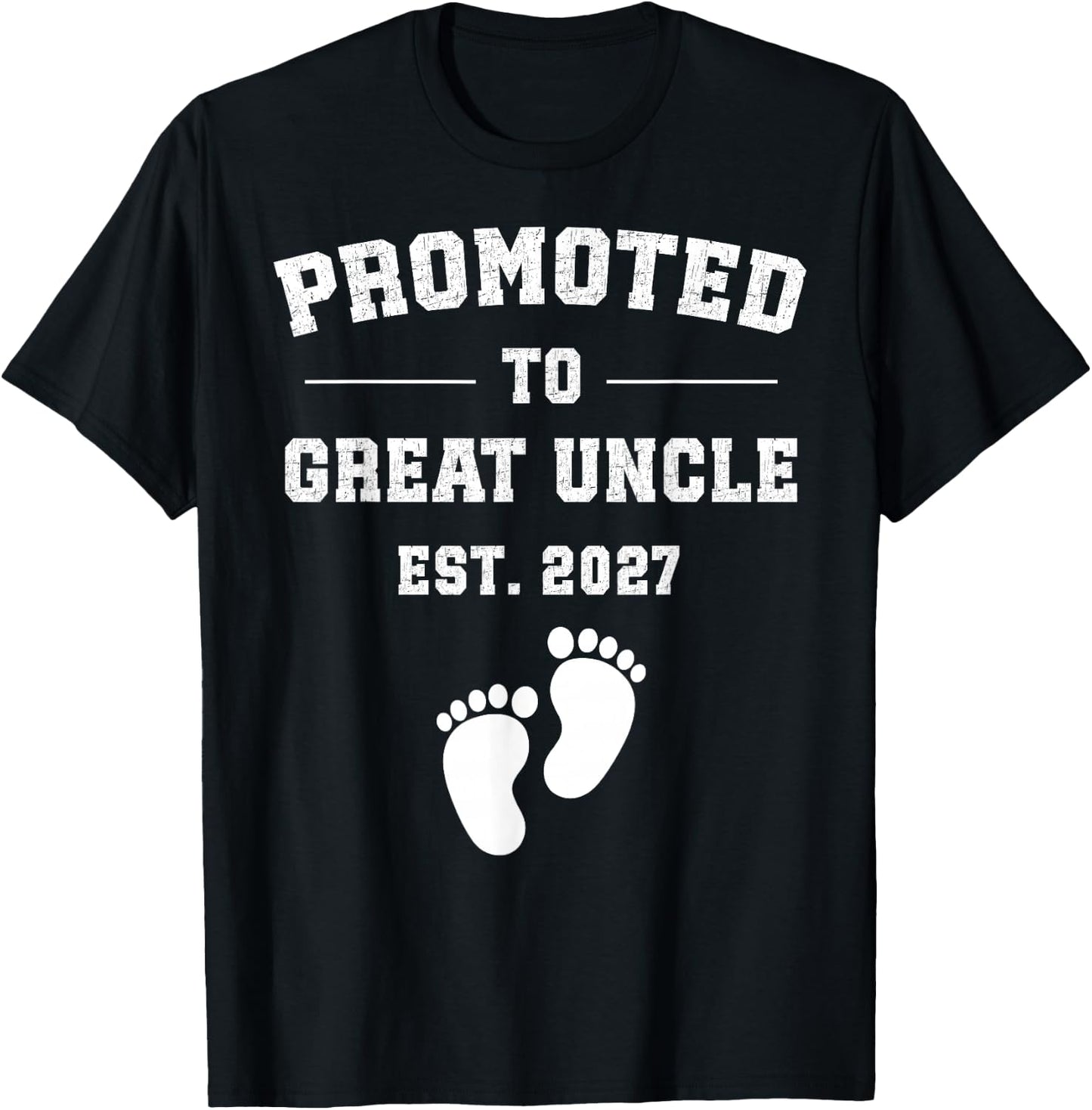 Promoted to Great Uncle Est 2027 Pregnancy Announcement T-Shirt - T-Shirt | Black