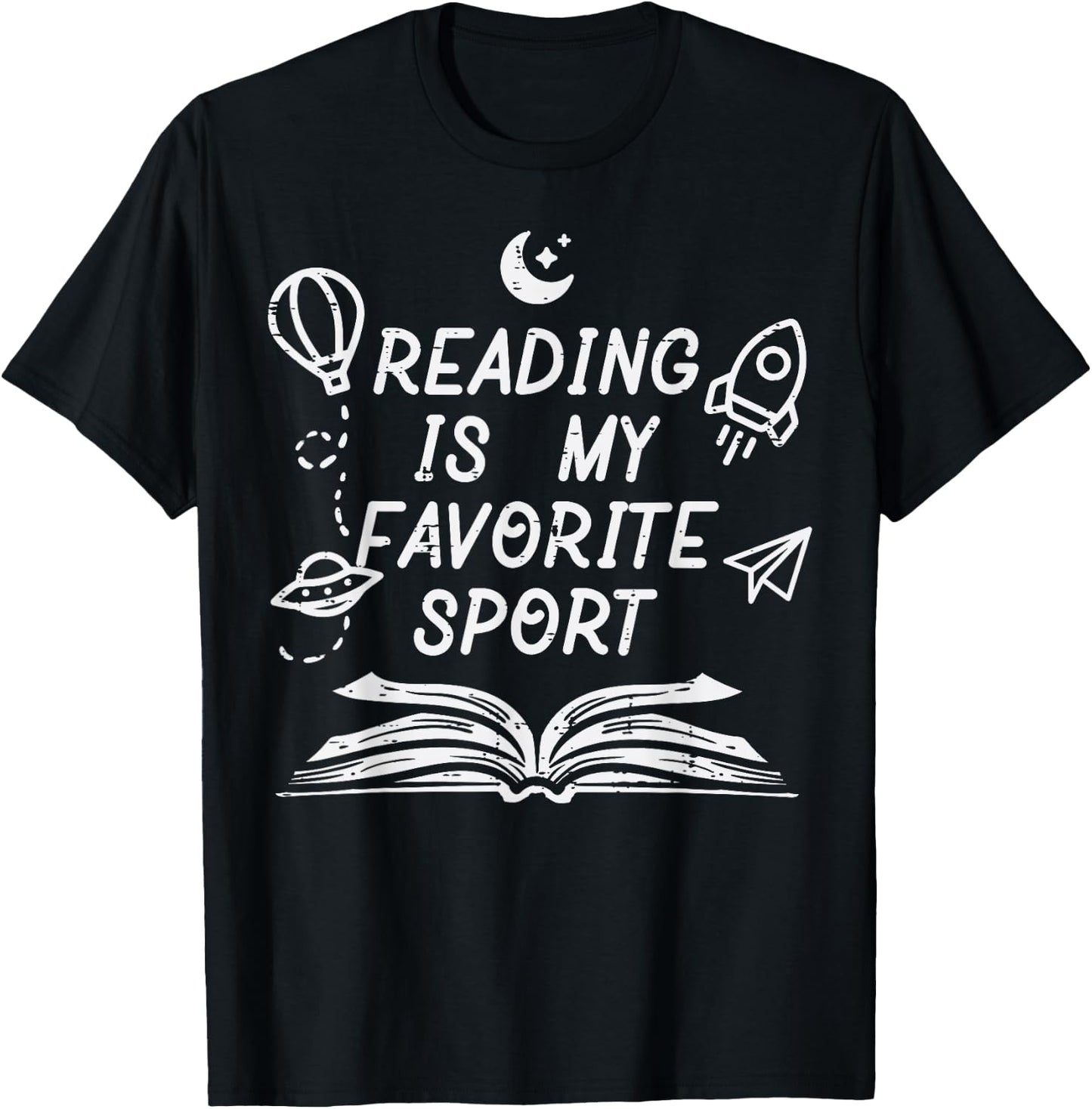 Reading Is My Favorite Sport Book Lover Bookworm Boys Kids T-Shirt - T-Shirt | Black