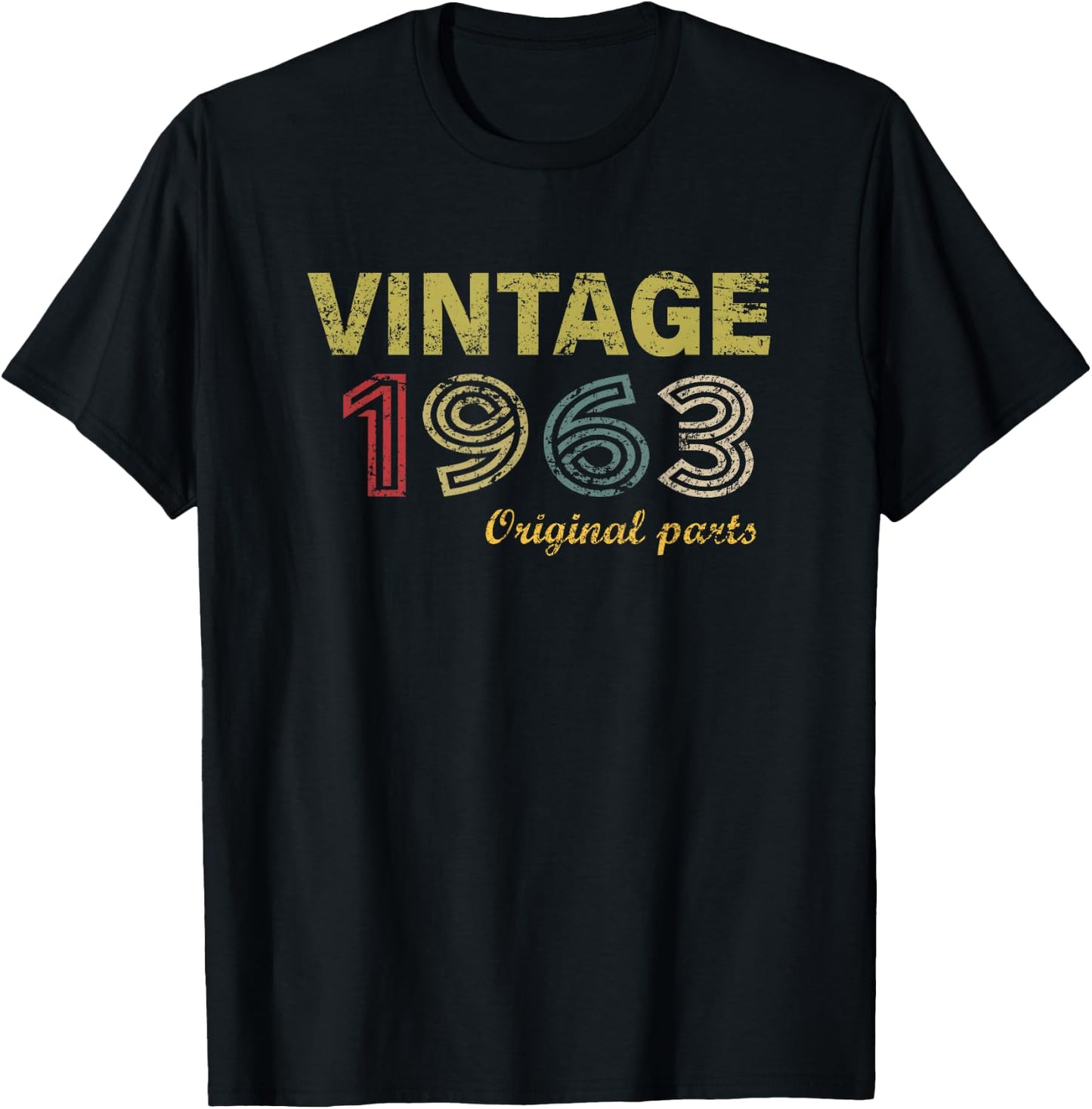 Vintage 1963 Cool 63 Year Old Bday Men Women 63rd Birthday T-Shirt - T-Shirt | Black