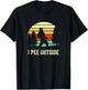 Retro Bigfoot Yeti Silhouette I Pee Outside Sasquatch Gifts T-Shirt - T-Shirt | Black