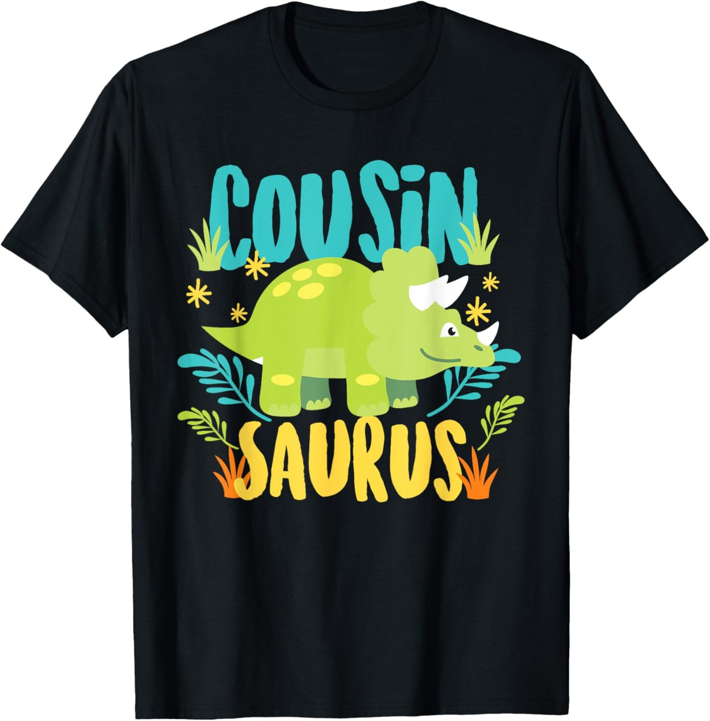 Cousin Saurus Rex Dino Dinosaur for Kids T-Shirt - T-Shirt | Black