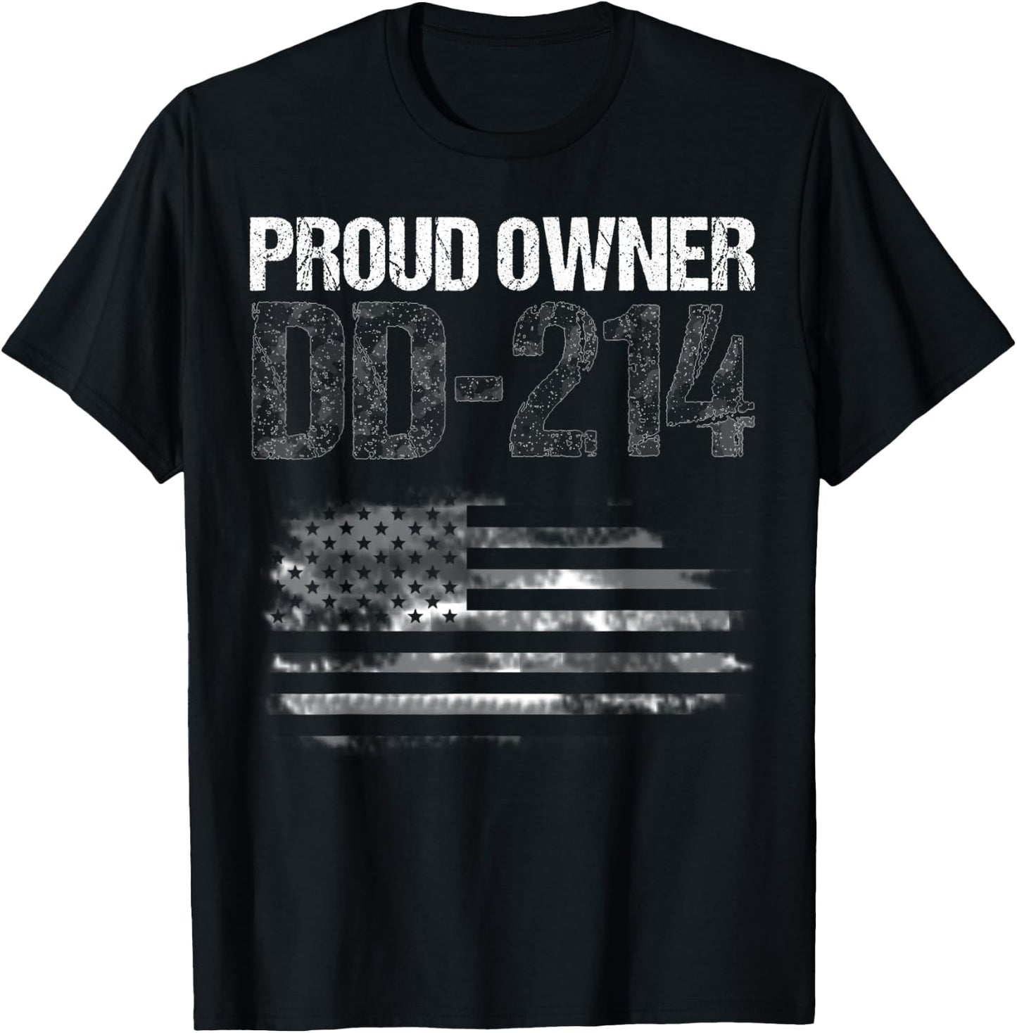 Patriotic Military Veteran Status Proud Owner DD-214 Shirt Men T-Shirt - T-Shirt | Black