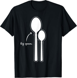 Funny Big Spoon Matching Gift Couples T-Shirt - T-Shirt | Black