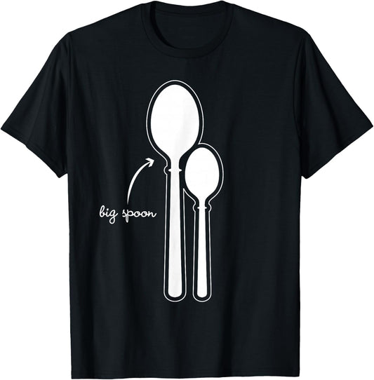 Funny Big Spoon Matching Gift Couples T-Shirt - T-Shirt | Black