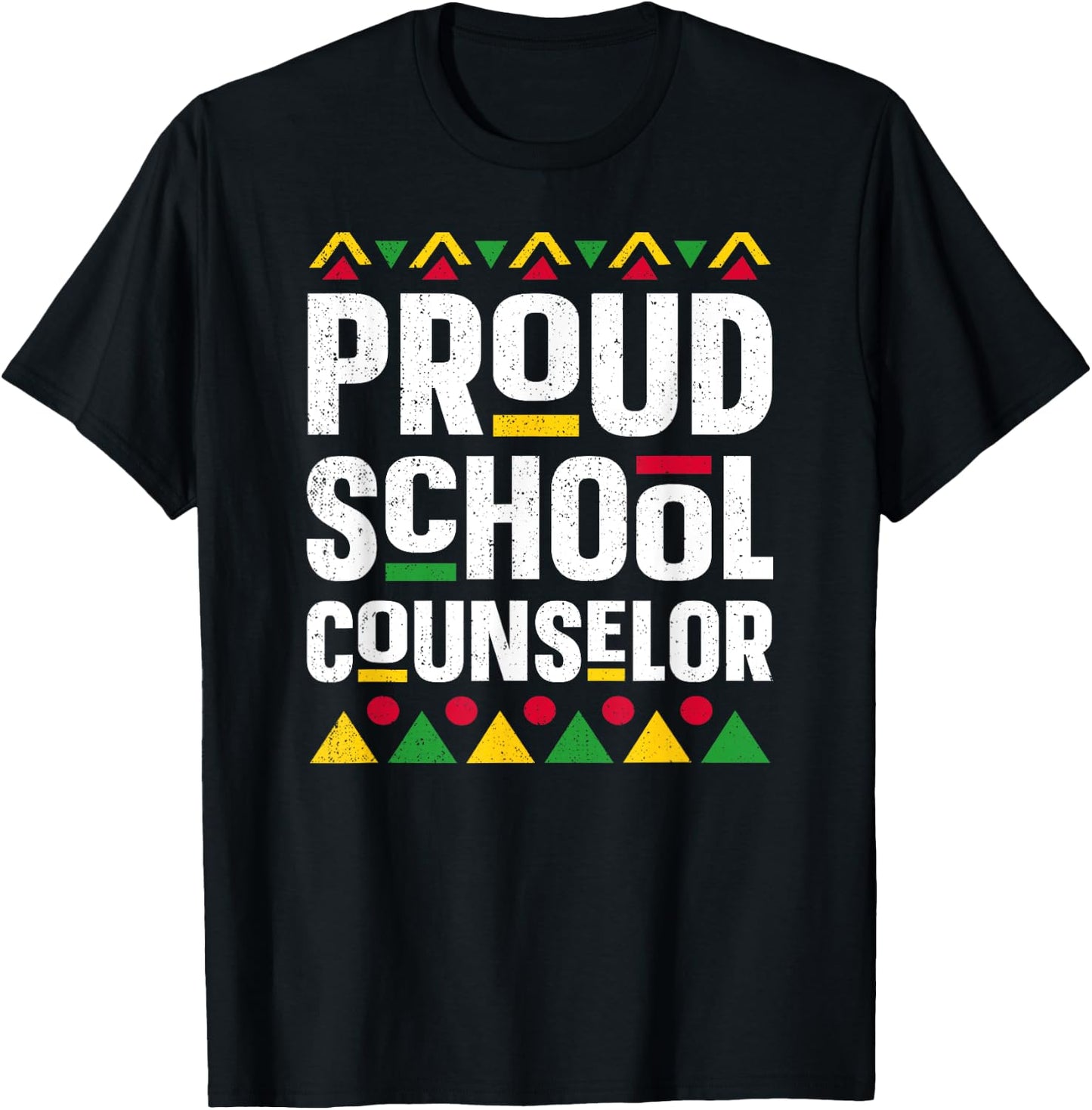 Proud School Counselor Africa Pride Black History Month T-Shirt - T-Shirt | Black