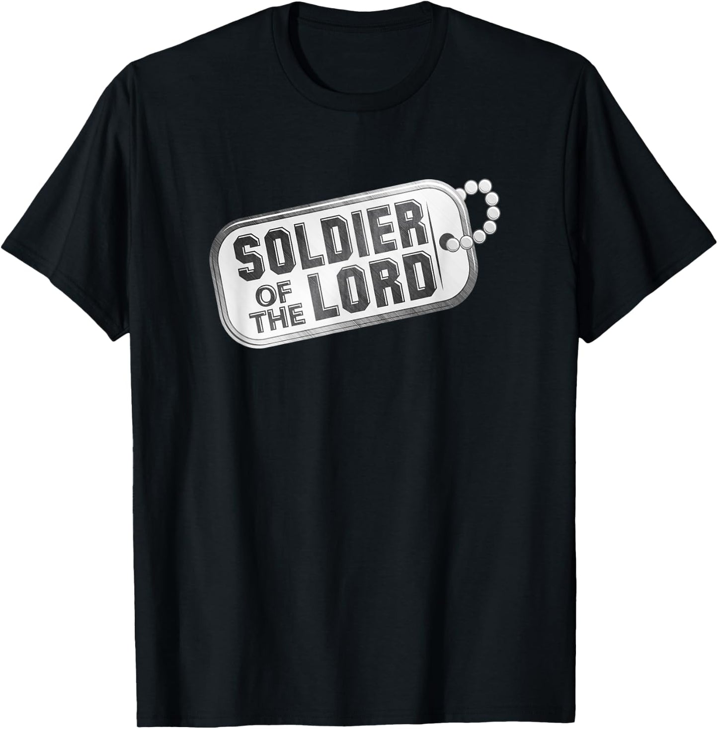 Servant of Christ Christian Faith Soldier for Jesus Dog Tag Men T-Shirt - T-Shirt | Black