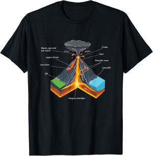 Volcano Lover Geology Teacher - Funny Geologist Small T-Shirt - T-Shirt | Black