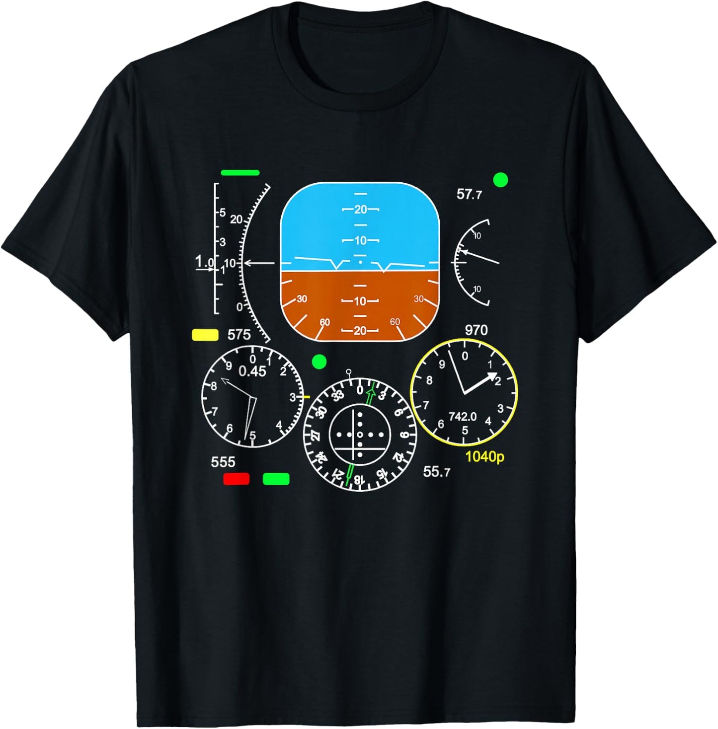 Aeroplane Cockpit Control Panel! Pilot Gift T-Shirt - T-Shirt | Black