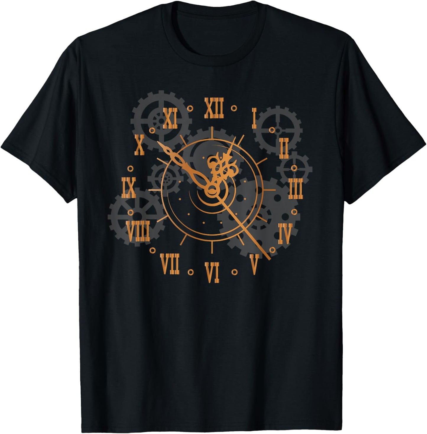 Vintage Steampunk Clock Gears Steampunk T-Shirt - T-Shirt | Black