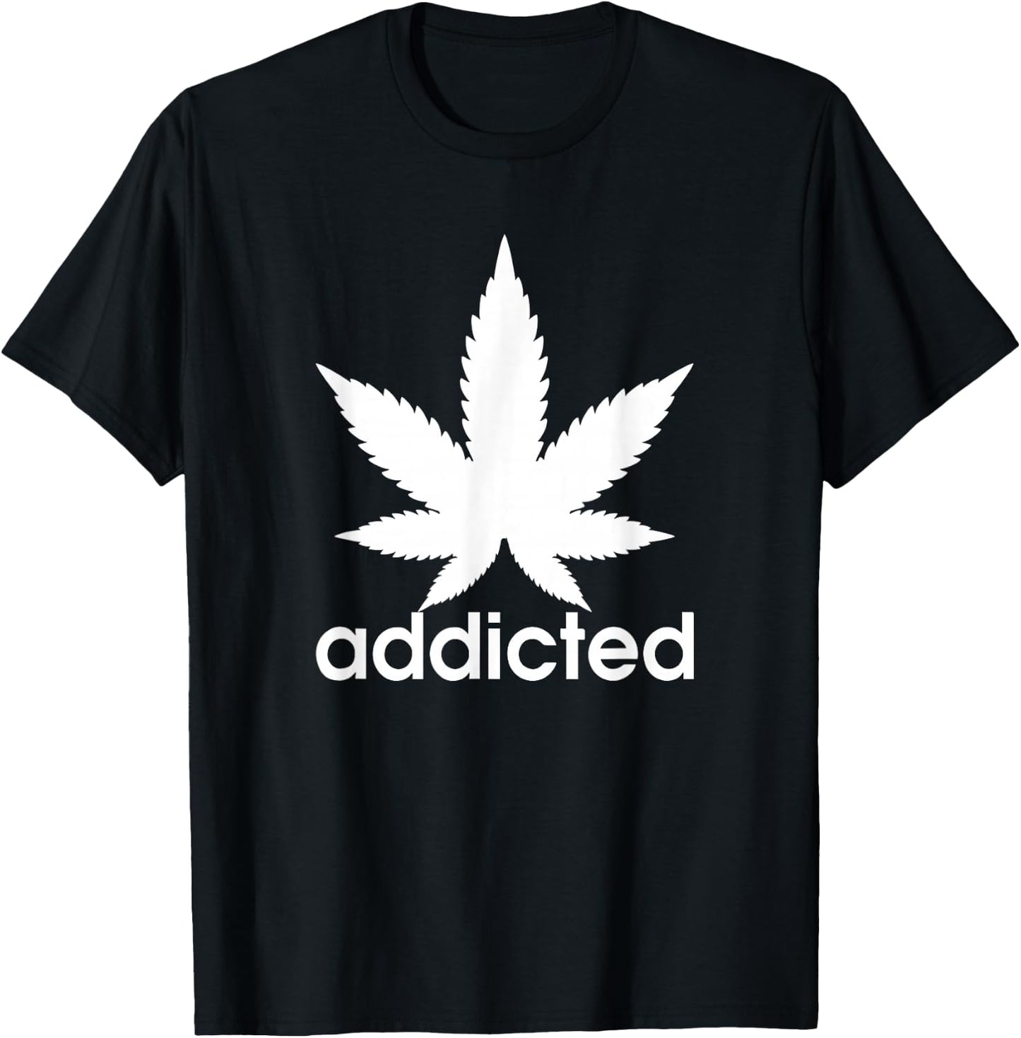 Weed Marijuana Addicted 420 Day Weed Leaf Vintage Retro T-Shirt - T-Shirt | Black