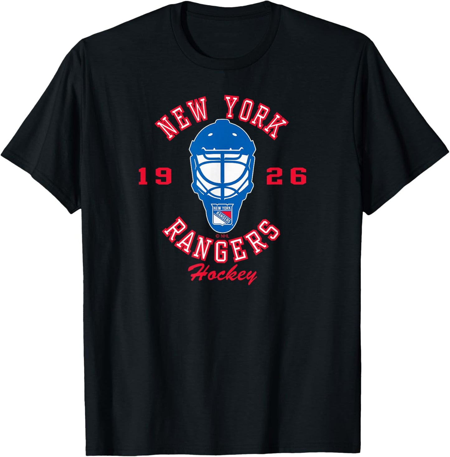 New York Rangers Hockey Mask Black Officially Licensed T-Shirt - T-Shirt | Black