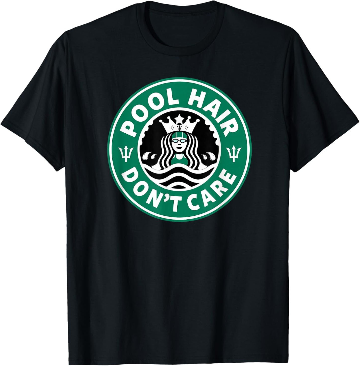 Pool Hair Don't Care Swim Team Swimmers Funny T-Shirt - T-Shirt | Black