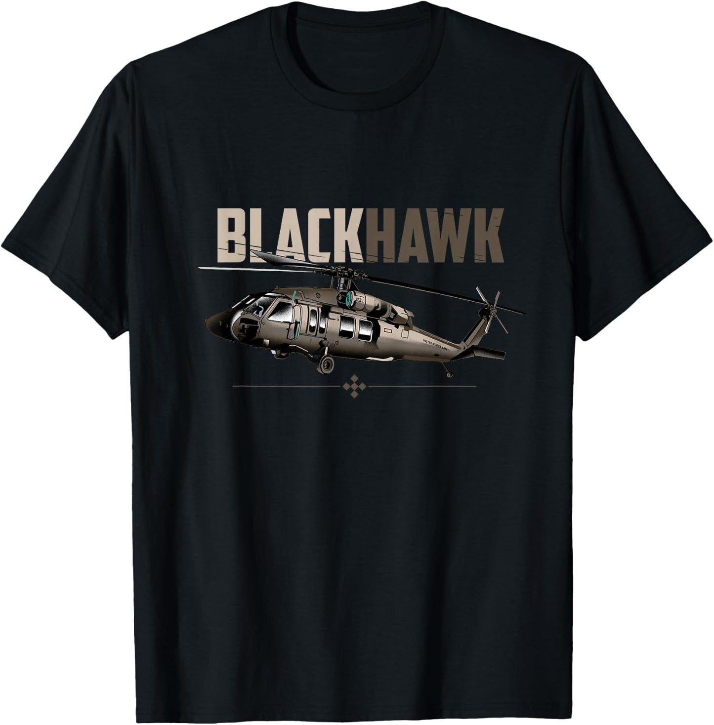 Military Blackhawk Helicopter Airplane T-Shirt - T-Shirt | Black